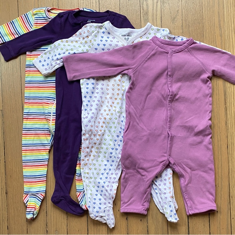 Primary Kids Footie Set Sz 6-9M (excludes heart pair)